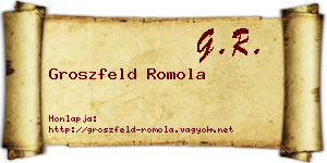 Groszfeld Romola névjegykártya
